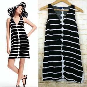 Marimekko x Target Dress Women XS White Black Sleeveless Monochrome Rayon Mod